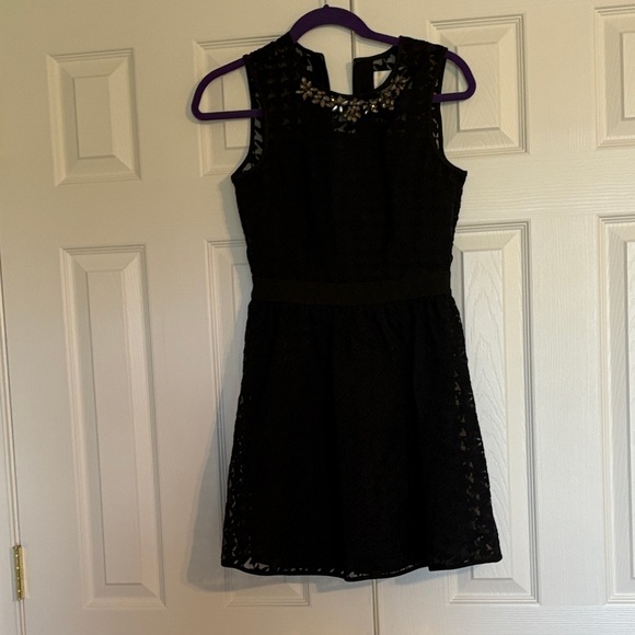 JOA XS Black Dress with Lace Detail and Collar - Picture 1 of 3